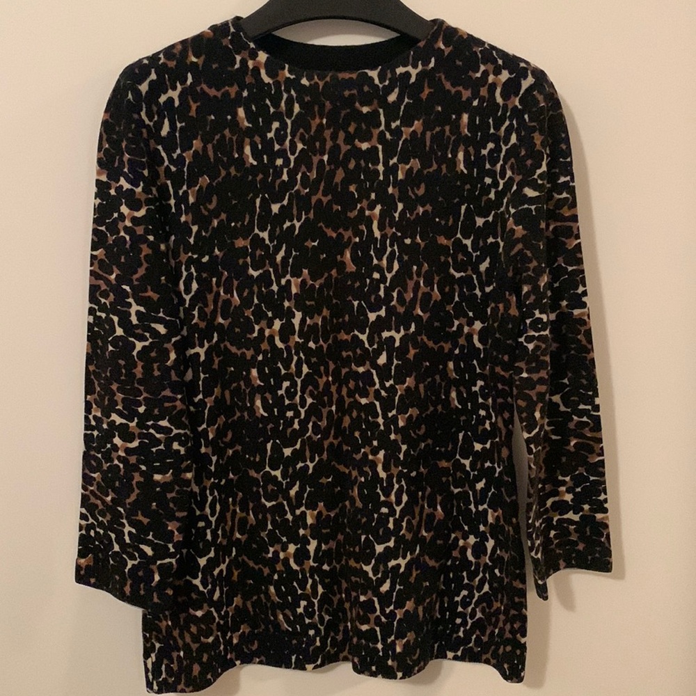 Cheetah print merino wool sweater